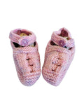 Pink Baby Booties Pure Wool